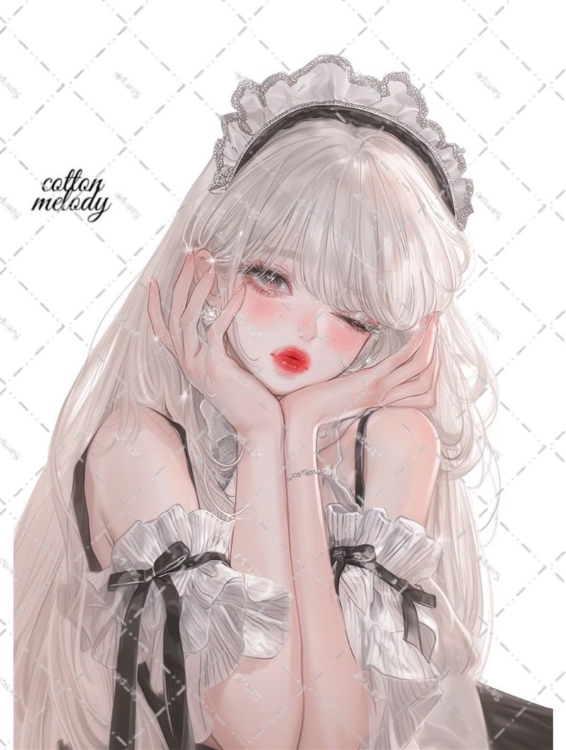 original sticker no.6261 人物ステッカー オリジナルステッカー 人物ステッカー 女の子ステッカー オリジナル人物ステッカー - 貼紙 - 紙 