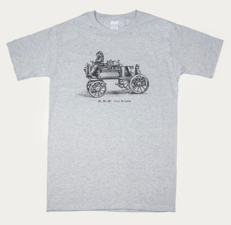 T-Shirt 消防隊 Fire Brigade - Men's T-Shirts & Tops - Cotton & Hemp Black