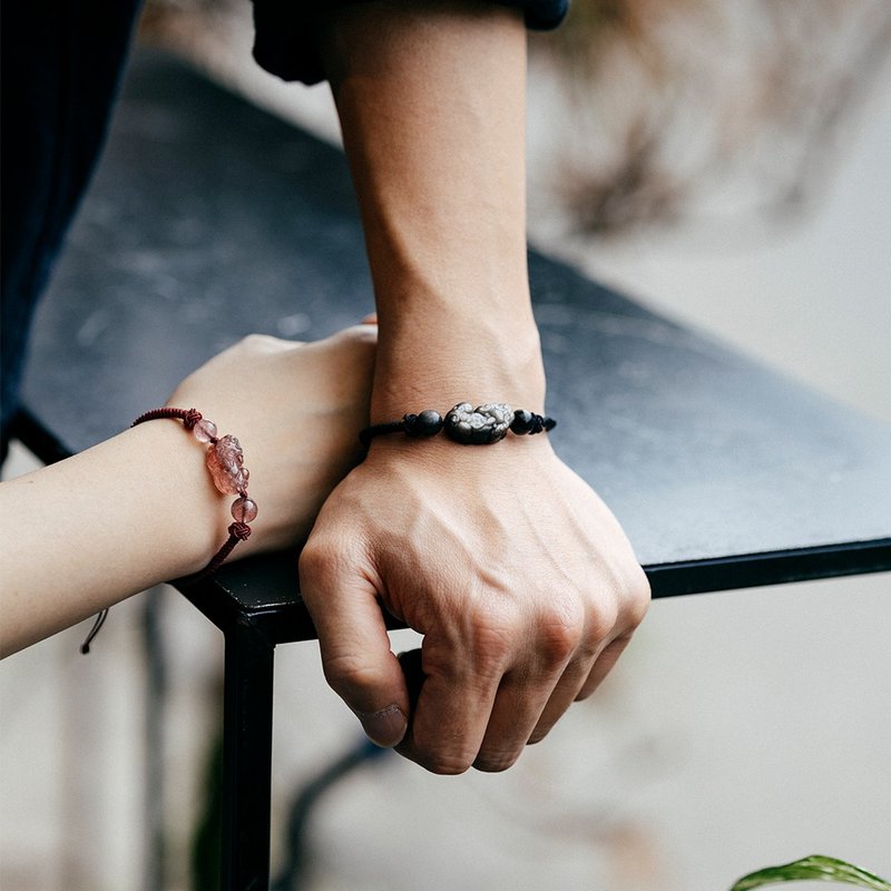 【Montagne】貔貅咬錢 | 銀曜石 | 編織款 - 手鍊/手環 - 其他材質 