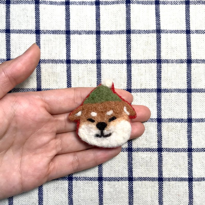 動物系 柴犬平面羊毛氈胸針 - 胸針 - 羊毛 