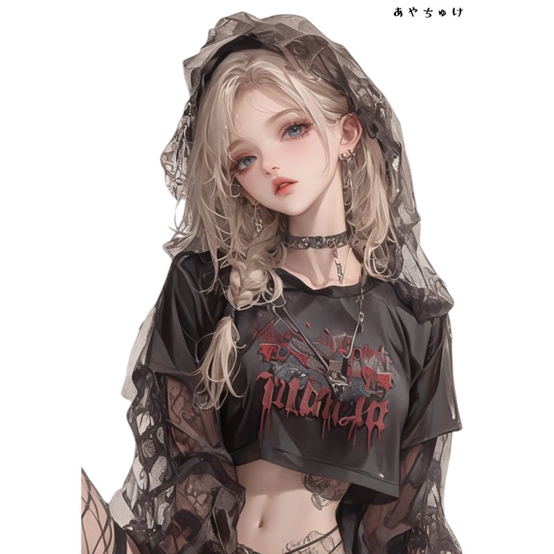 【10月新作5】07-094-0068  人物ステッカー  ライトパンクガール - 貼紙 - 紙 