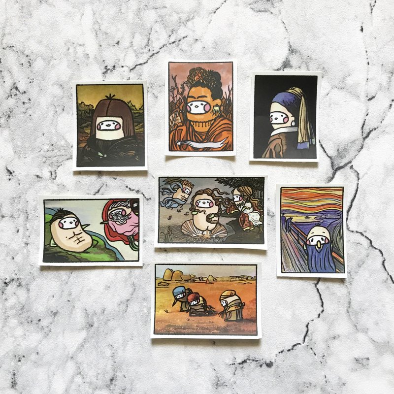 布籽生物 世界名畫 插畫貼紙 - 貼紙 - 紙 多色