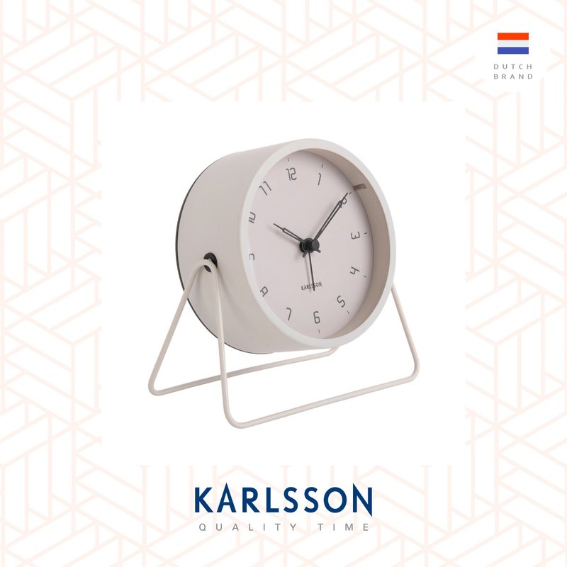 荷蘭Karlsson, Alarm clock Stark matt warm grey(帶小夜燈功能) - 時鐘/鬧鐘 - 其他金屬 灰色