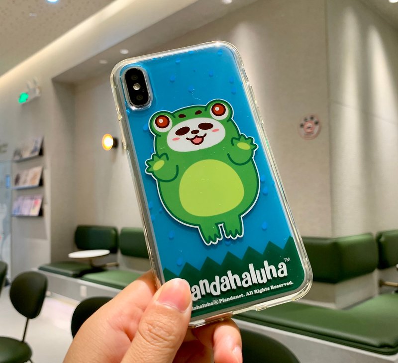 iPhone XS/X 開運青蛙熊貓 Pandahaluha 雙層手機殼 防摔保護套 - 手機殼/手機套 - 塑膠 綠色