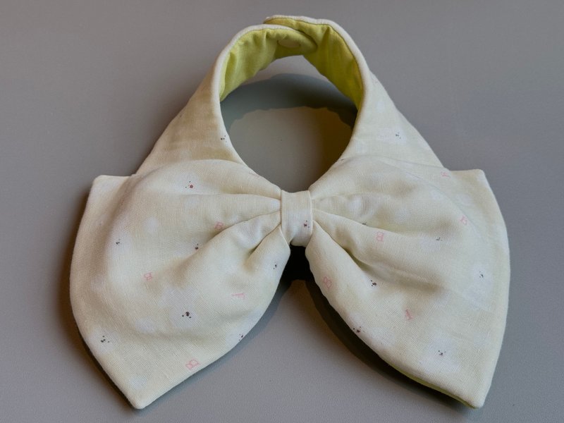 【Pre-order】Baby Series-Bow Tie Bib-Bichon Frize - Bibs - Cotton & Hemp 