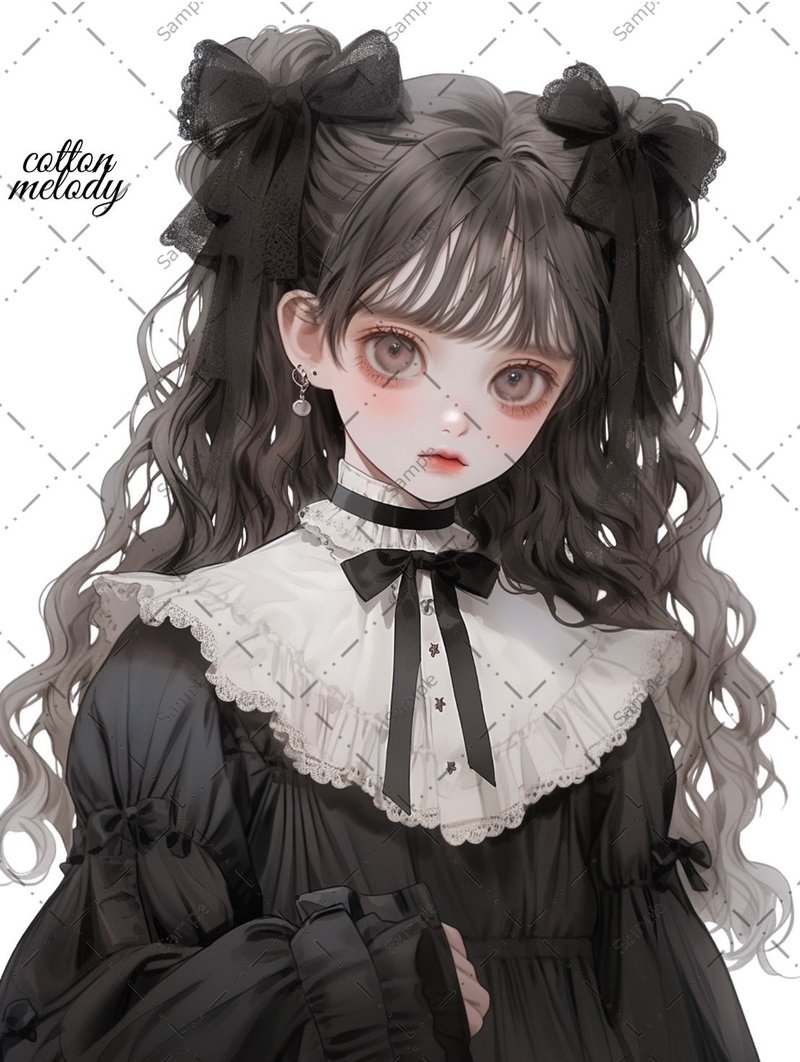 original sticker no.512 人物ステッカー オリジナルステッカー 人物ステッカー 女の子ステッカー オリジナル人物ステッカー - 貼紙 - 紙 