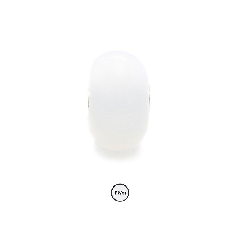 ニコニコビーズコードPW01 - ブレスレット - ガラス ホワイト