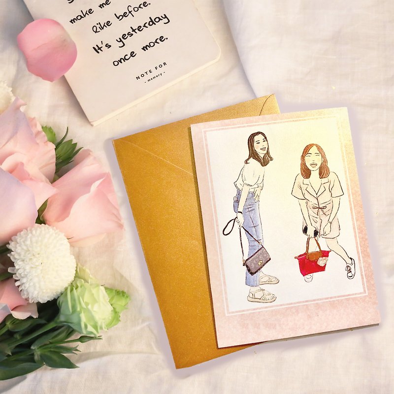 Customized Illustrated Cards | Like Yanhui | Hand Painted | Gifts | Birthday | Father's Day - Wedding Invitations - Other Materials White