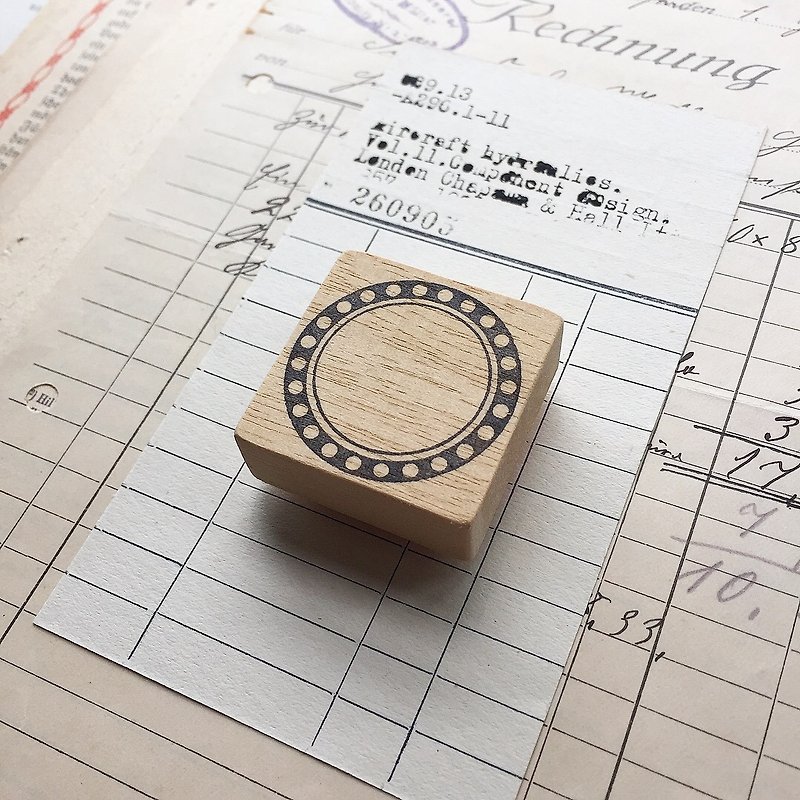Circle Label Stamp - ตราปั๊ม/สแตมป์/หมึก - ไม้ 