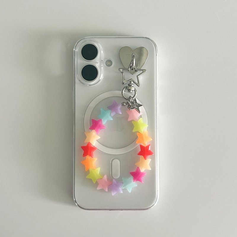 Rainbow Star Keyring - 鑰匙圈/鑰匙包 - 壓克力 銀色