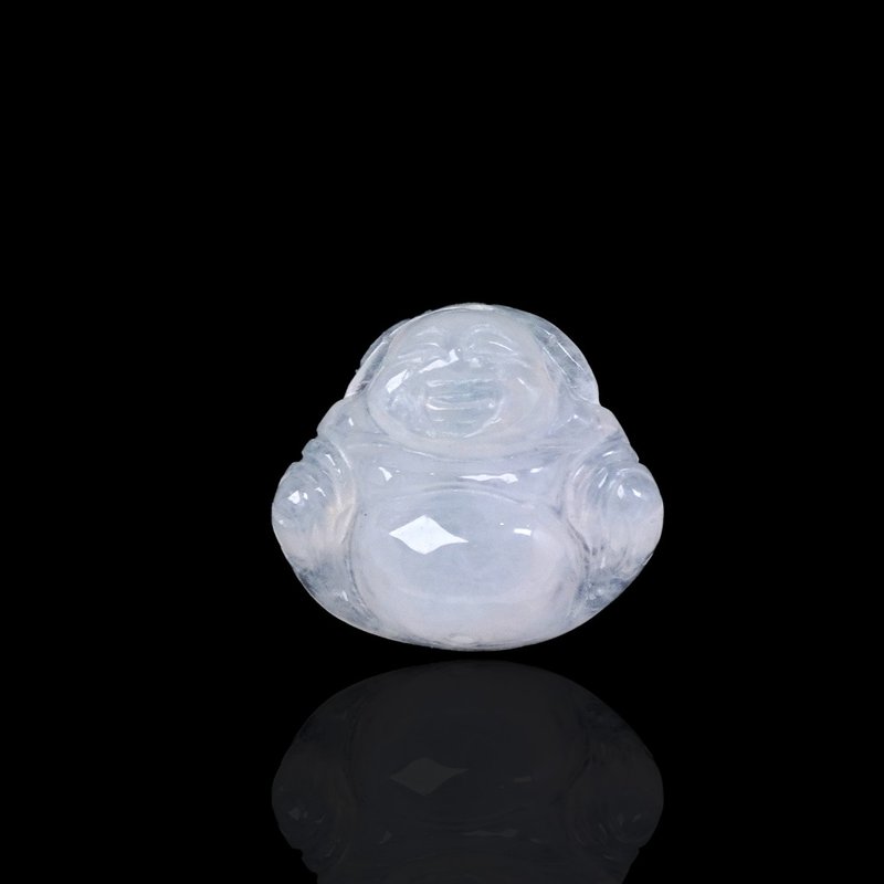 Ice Jadeite Maitreya Buddha Necklace | Stone| Natural Burmese Jadeite A Grade | Gift - Necklaces - Jade Transparent