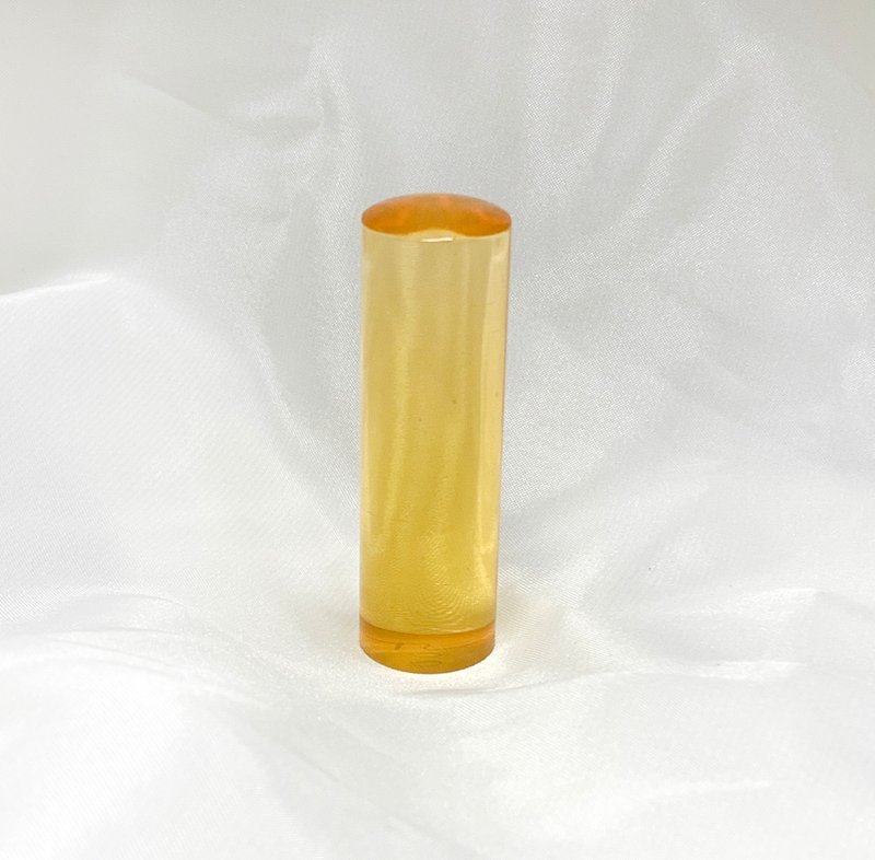 只有一個的招財黃色透明壓克力印章圓形 - 印章/印台 - 塑膠 黃色