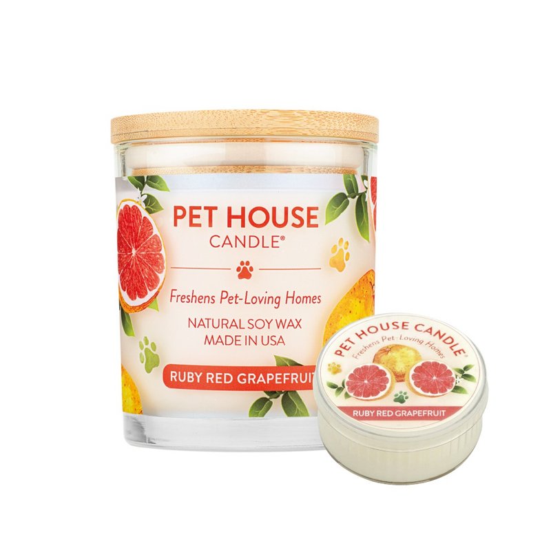 【美國PET HOUSE】室內除臭寵物香氛蠟燭-紅寶石葡萄柚 - 香氛蠟燭/燭台 - 蠟 