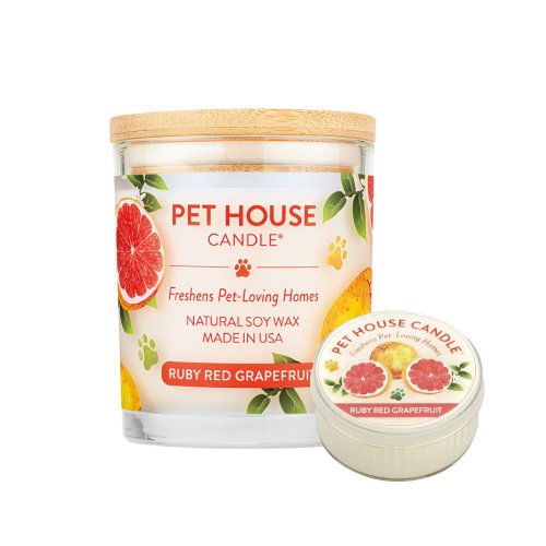 毛寵世代旗艦店 【美國PET HOUSE】室內除臭寵物香氛蠟燭-紅寶石葡萄柚