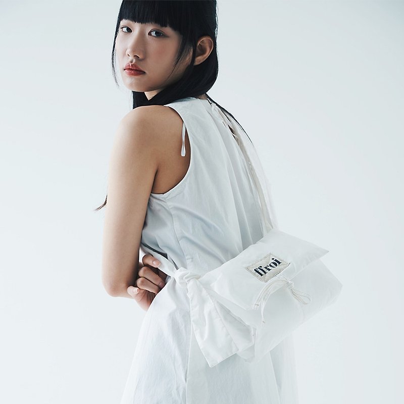 breeze_white / shoulder bag / 3 color - กระเป๋าแมสเซนเจอร์ - ผ้าฝ้าย/ผ้าลินิน ขาว