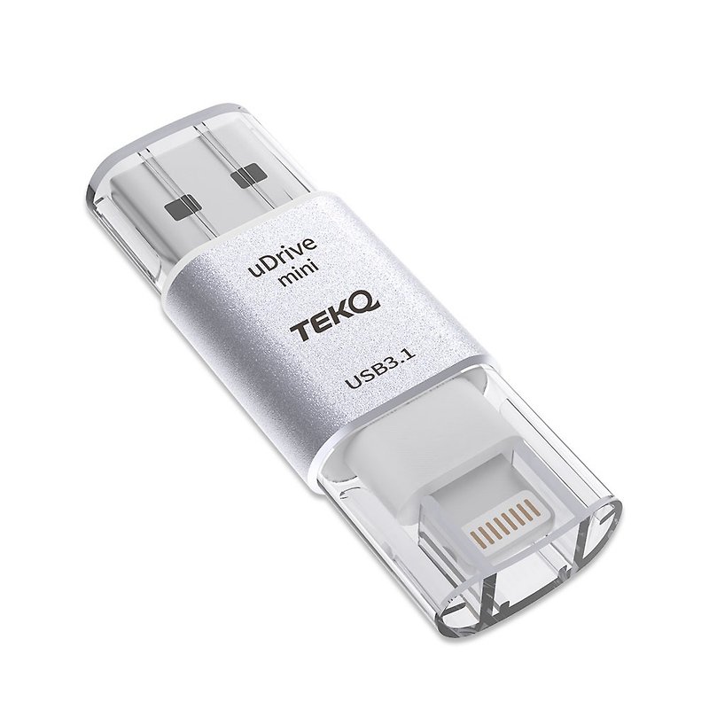 TEKQ iPhone uDrive mini lightning USB3.1 32G flash drive (6 colors optional) - แฟรชไดรฟ์ - โลหะ สีเงิน