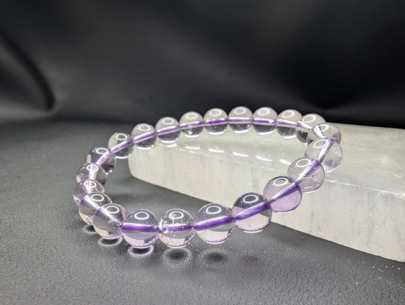 紫水晶 Amethyst 9mm 手串 手鍊 天然水晶 水晶 - 手鍊/手環 - 水晶 紫色
