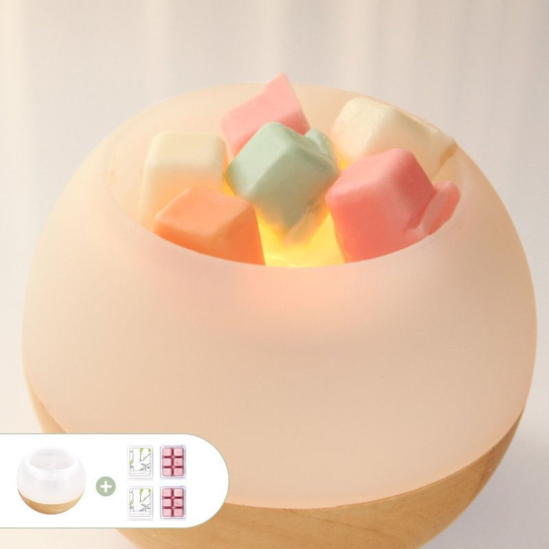 調香融蠟夜燈(1+4組合含蠟塊) 快速出 生日 情人 禮物首選 香氛 - 香氛蠟燭/燭台 - 木頭 白色