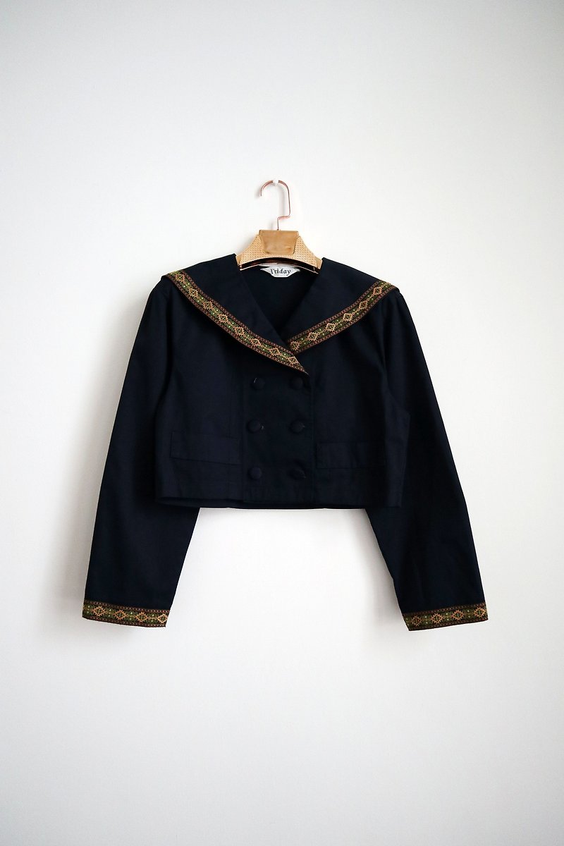 Pumpkin Vintage. Vintage short version sailor collar shirt - Women's Tops - Cotton & Hemp 