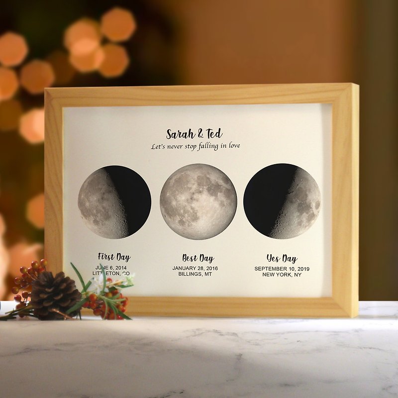 Custom Moon Night Lights Timed and Dimmable Wedding Arrangements Bridal Gifts Wedding Anniversary - Lighting - Paper Blue