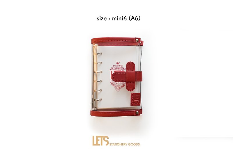 LETS Clear 個人收納包 - 紅色的 - mini6 (A6) - 筆記簿/手帳 - 真皮 紅色