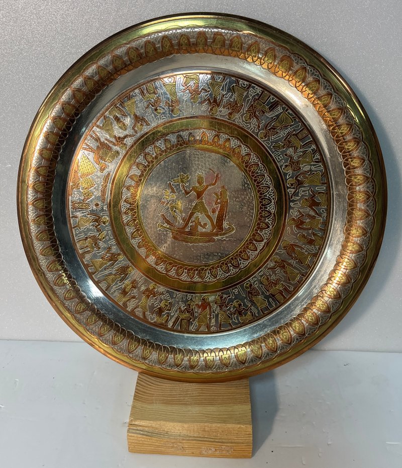 Egyp Handmade Brand new antique, round handmade copper plate defectimported from - Items for Display - Copper & Brass Gold