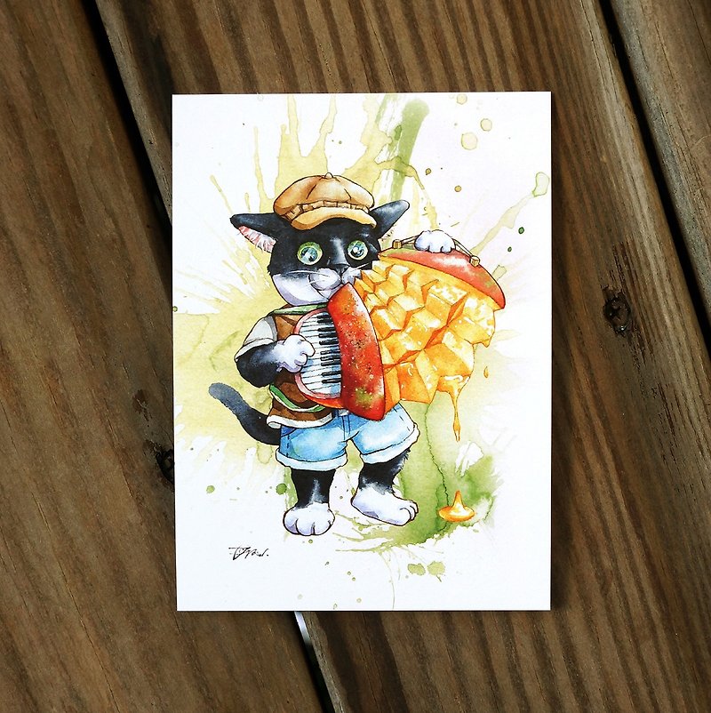 Cat's Fruit Orchestra Series Postcard Set-A (7 pieces) - Cards & Postcards - Paper Multicolor