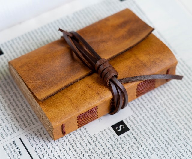 筆記本/手帳 真皮 Leather Journal, Vintage Bookbinding (Natural Edge / Rustic  Brown) - Shop SlowStep Notebooks & Journals - Pinkoi