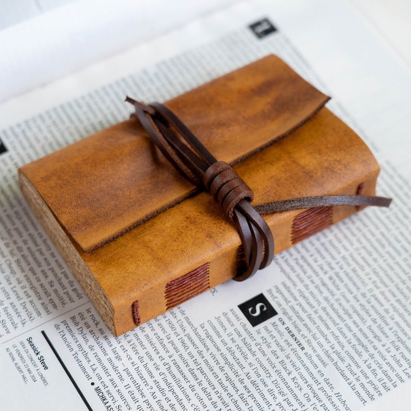 筆記本/手帳 真皮 Leather Journal, Vintage Bookbinding (Natural Edge / Rustic Brown) - 筆記本/手帳 - 真皮 