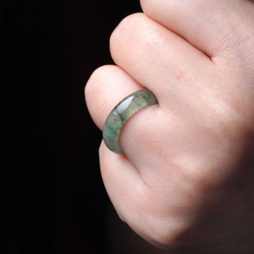 瓔珞珠寶盒 E.L.Jewelry Box 冰種飄花翡翠戒指戒圈 | 國際12圍 | 天然緬甸玉翡翠A貨 | 送禮