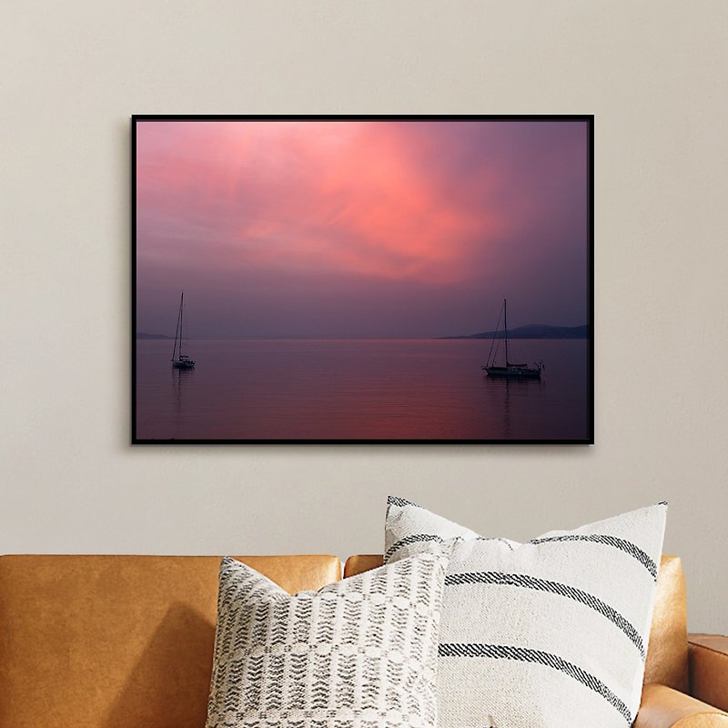 Tranquility Sea/ Hanging Pictures Frameless Pictures Frames Picture Frames Decorative Pictures Customized House Gifts Store Opening Gifts - กรอบรูป - ผ้าฝ้าย/ผ้าลินิน 