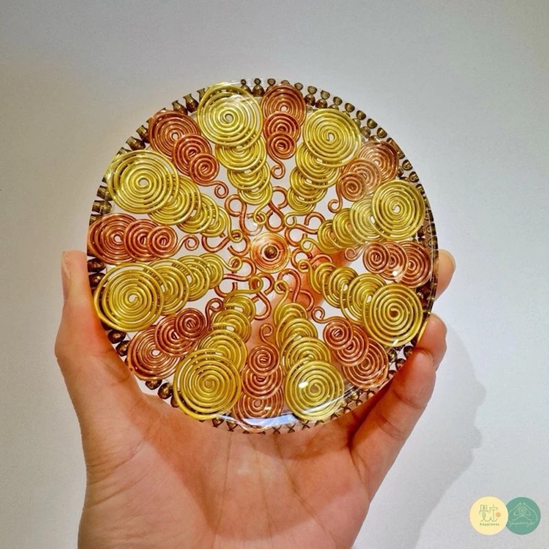 效能增強版奧剛杯墊  奧剛能量 Orgonite - 擺飾/家飾品 - 銅/黃銅 透明
