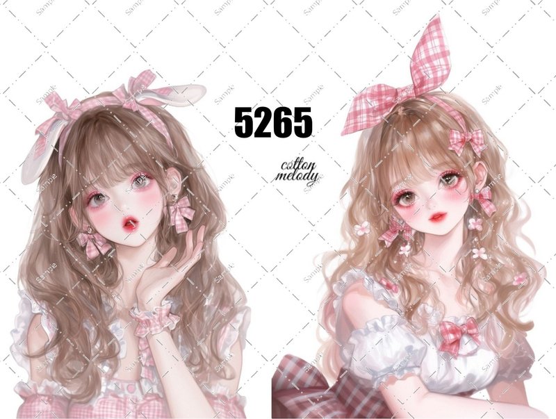 original sticker no.5265 人物ステッカー オリジナルステッカー オリジナル人物ステッカー 装飾ステッカー cotton melody - 貼紙 - 紙 