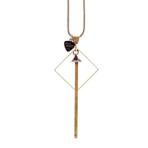 NEW NOISE 音樂飾品實驗所 菱型鋯石PICK項鍊-黃銅款 Diamond-shaped zircon necklace