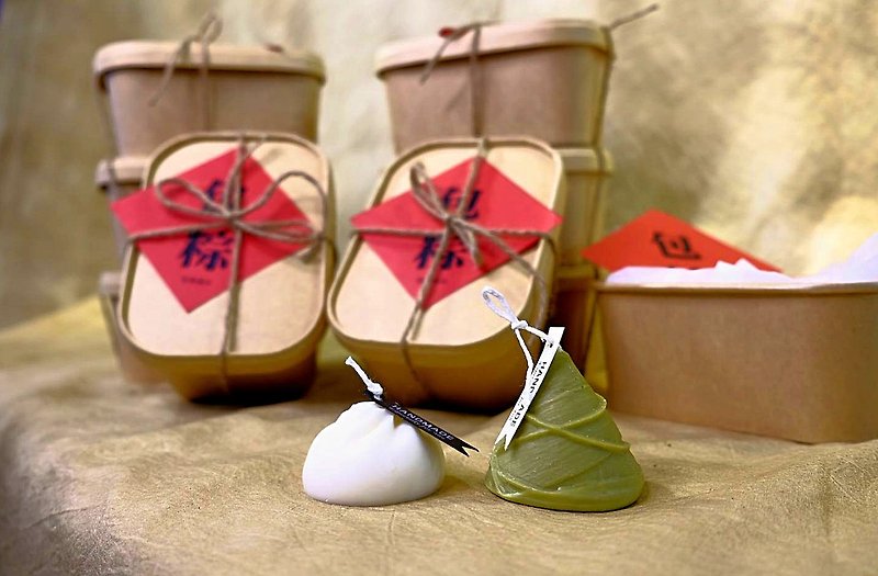 竹香包粽餐盒|100分的包中包粽 - 香薰蠟燭/燭台 - 蠟 