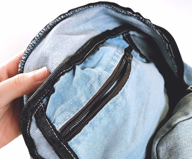 Denim Mini Backpack - Shop Je Denim Handcraft Backpacks - Pinkoi