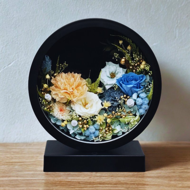 Oborozuki永生花月圓花燈 - 紺碧 - 燈具/燈飾 - 植物．花 藍色