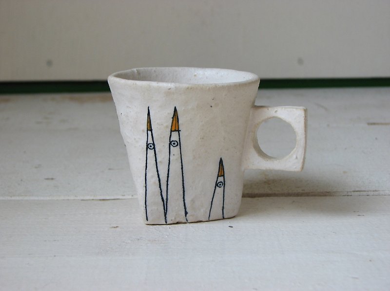 Bird Demi Cup - Mugs - Pottery White