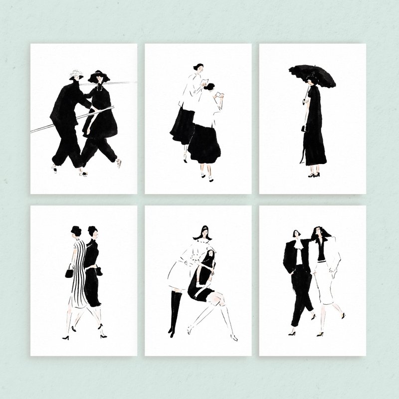 【香港著裝插畫】明信片 - 卡片/明信片 - 紙 