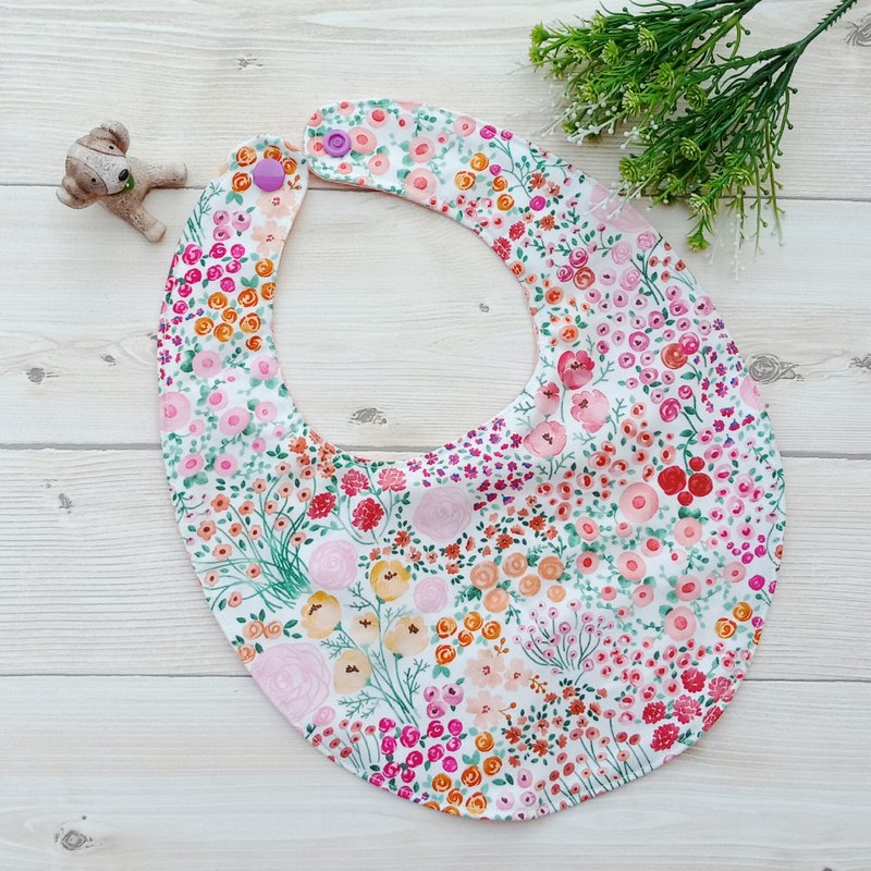 【嬰兒圍兜】百花爭豔 - 圍兜/口水巾 - 棉．麻 綠色