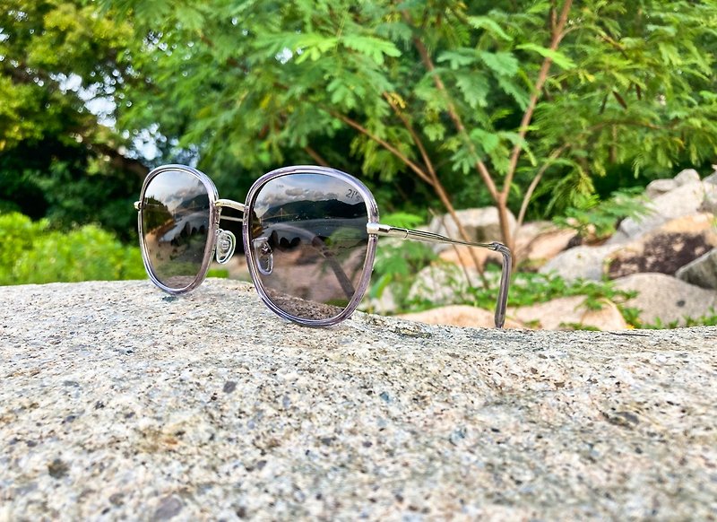 2is AshG│Sunglasses Polarized│Rectangular Frame│Grey│UV400 - Sunglasses - Other Metals Gray