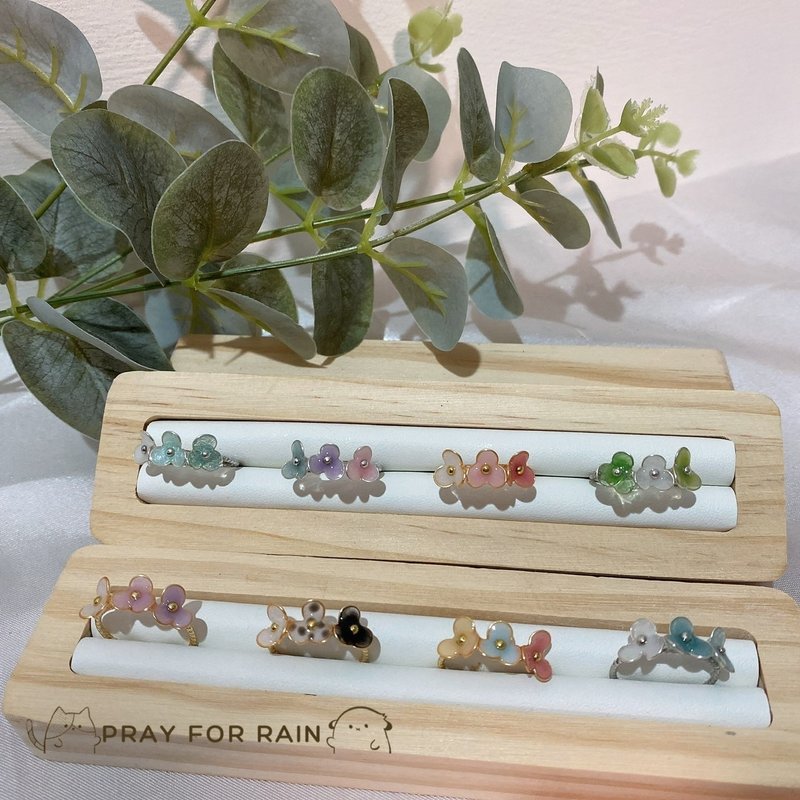 微花花叢-戒指 / 手作水晶花飾品 - 戒指 - 樹脂 