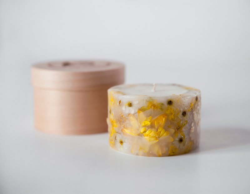 Full Dry Flower Candle | Herb Garden candle  | scented candle | small - Candles & Candle Holders - Wax Yellow