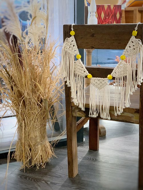 微時光手作 Macrame 手工編織 波希米亞木珠掛旗