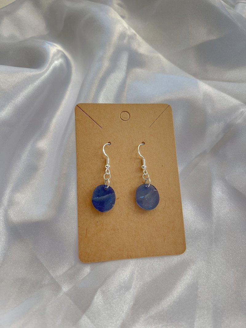 Handmade blue drop earrings 925silver - Earrings & Clip-ons - Resin Blue