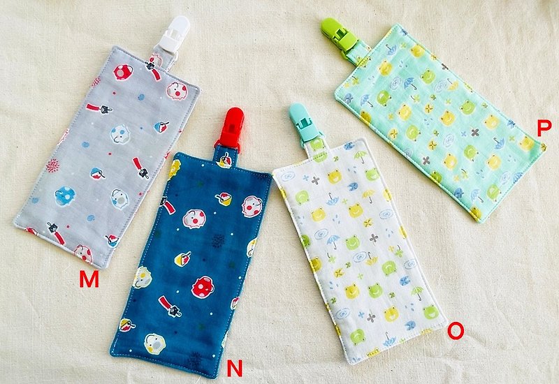 Handkerchief towel handkerchief clip kindergarten handkerchief clip portable small handkerchief hand towel wipe sweat towel six-fold yarn - Bibs - Cotton & Hemp 