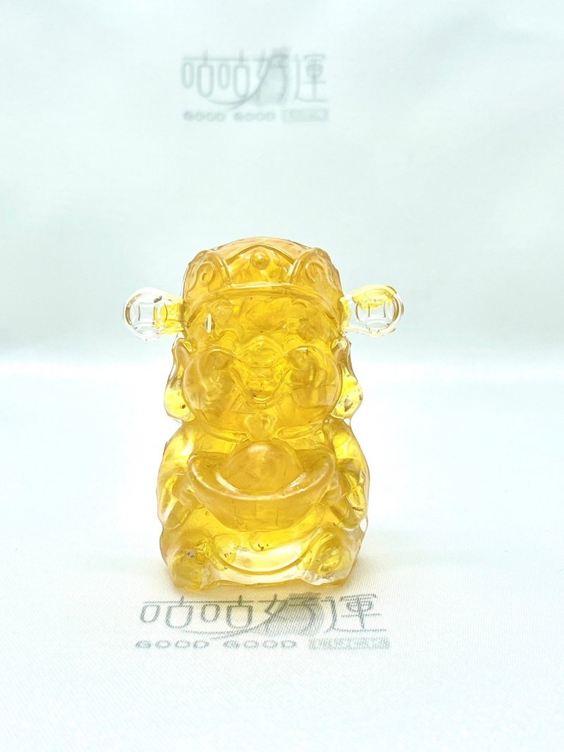開光奧鋼黃水晶財神爺擺飾   含開光招財 開運 - 擺飾/家飾品 - 矽膠 
