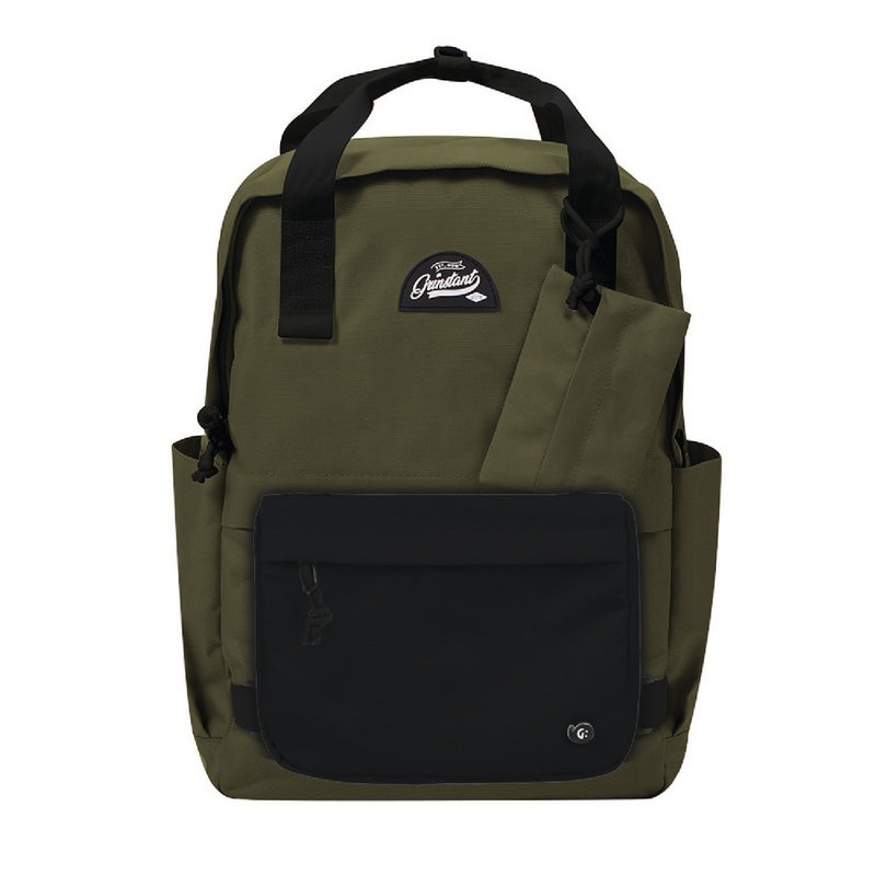 Grinstant Mix and Match Detachable 15.6" Backpack - Adventure Series (Military Green & Black) - Backpacks - Polyester Green