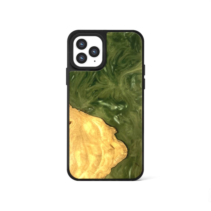 iPhone 13/14/15/16 epoxy wooden resin phone case - Green Goblin II - Phone Cases - Wood Green