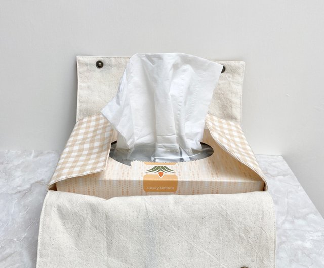 Linen Fabric Tissue Box Cover